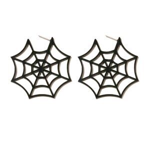 Black Spiderweb Earrings  